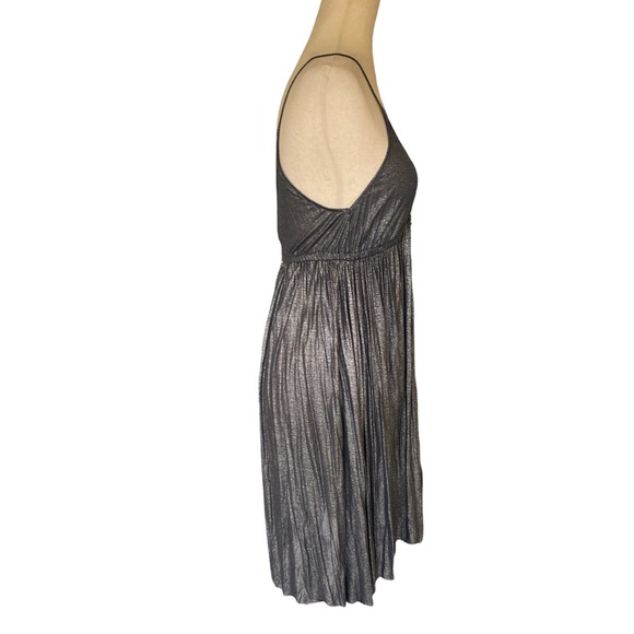 Velvet Graham & Spencer Anthro Metallic Silver Tunic Slip Dress - XS - Picture 5 of 10